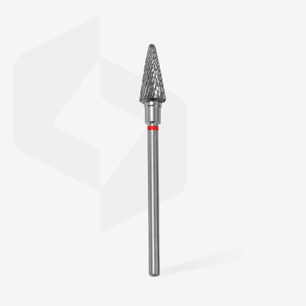STALEKS EXPERT Carbide nail drill bit cone red, head diameter 6 mm, working part 14 mm - Image 2