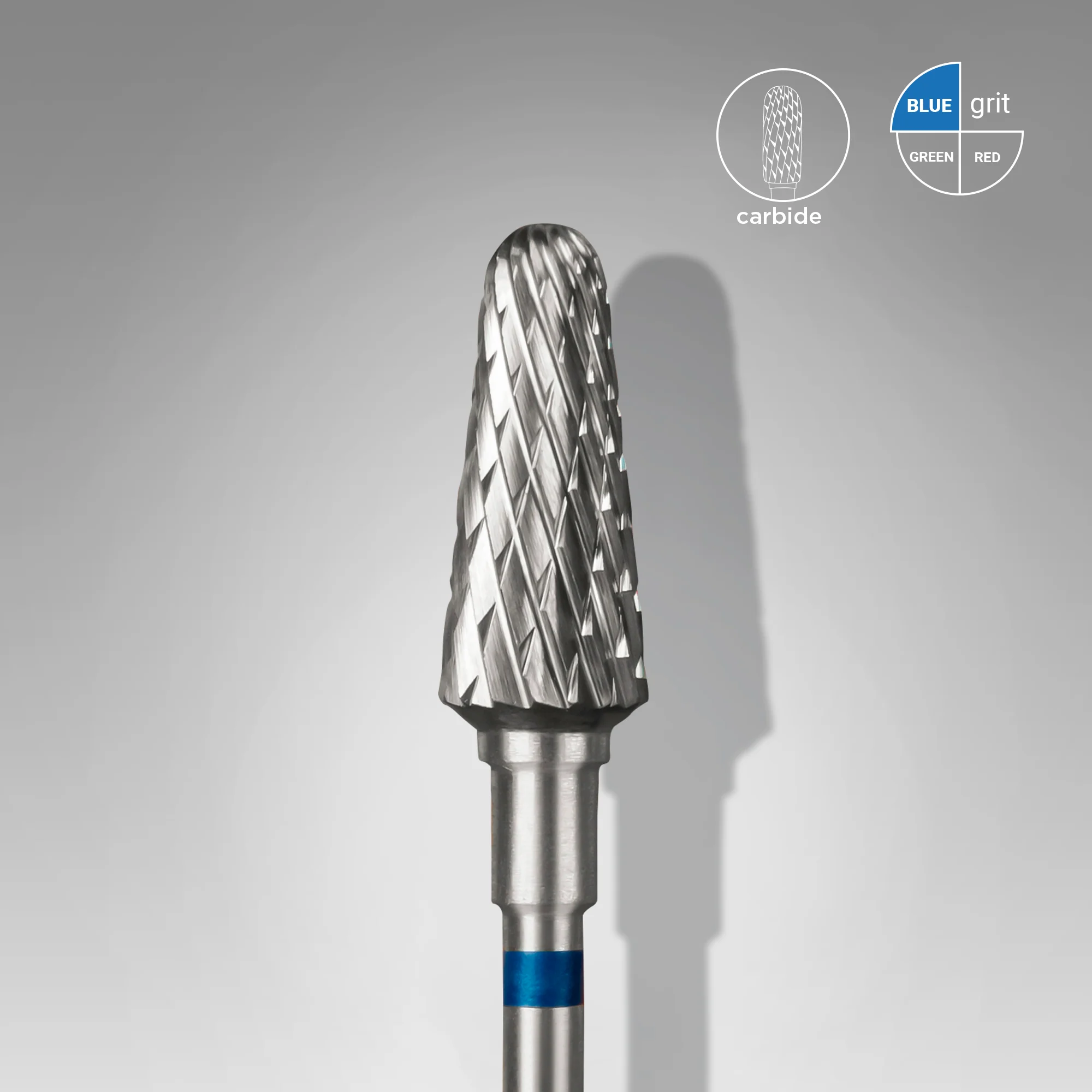 STALEKS EXPERT Carbide nail drill bit frustum blue, head diameter 6 mm, working part 14 mm