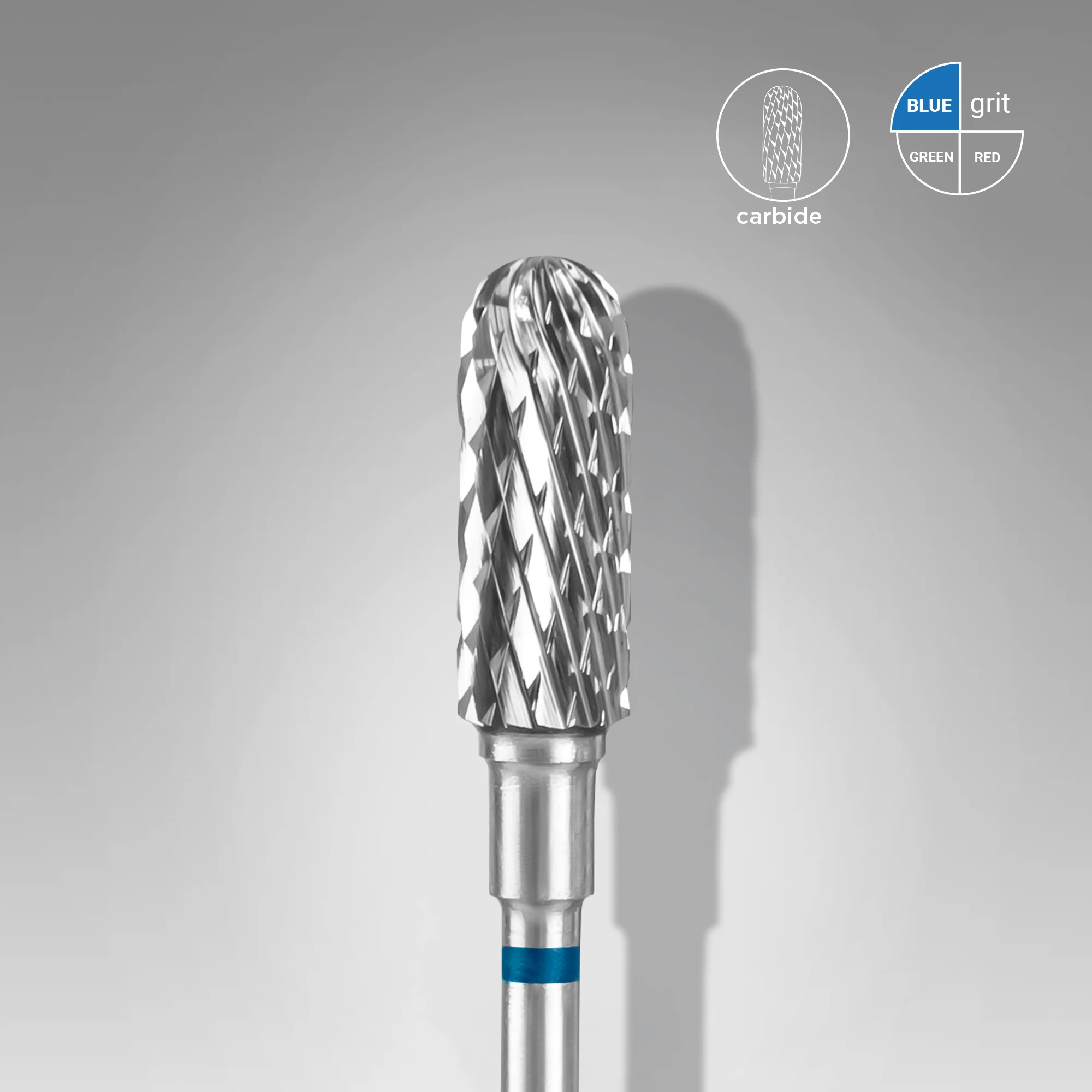 STALEKS EXPERT Carbide nail drill bit rounded cylinder blue, head diameter 5 mm, working part 13 mm