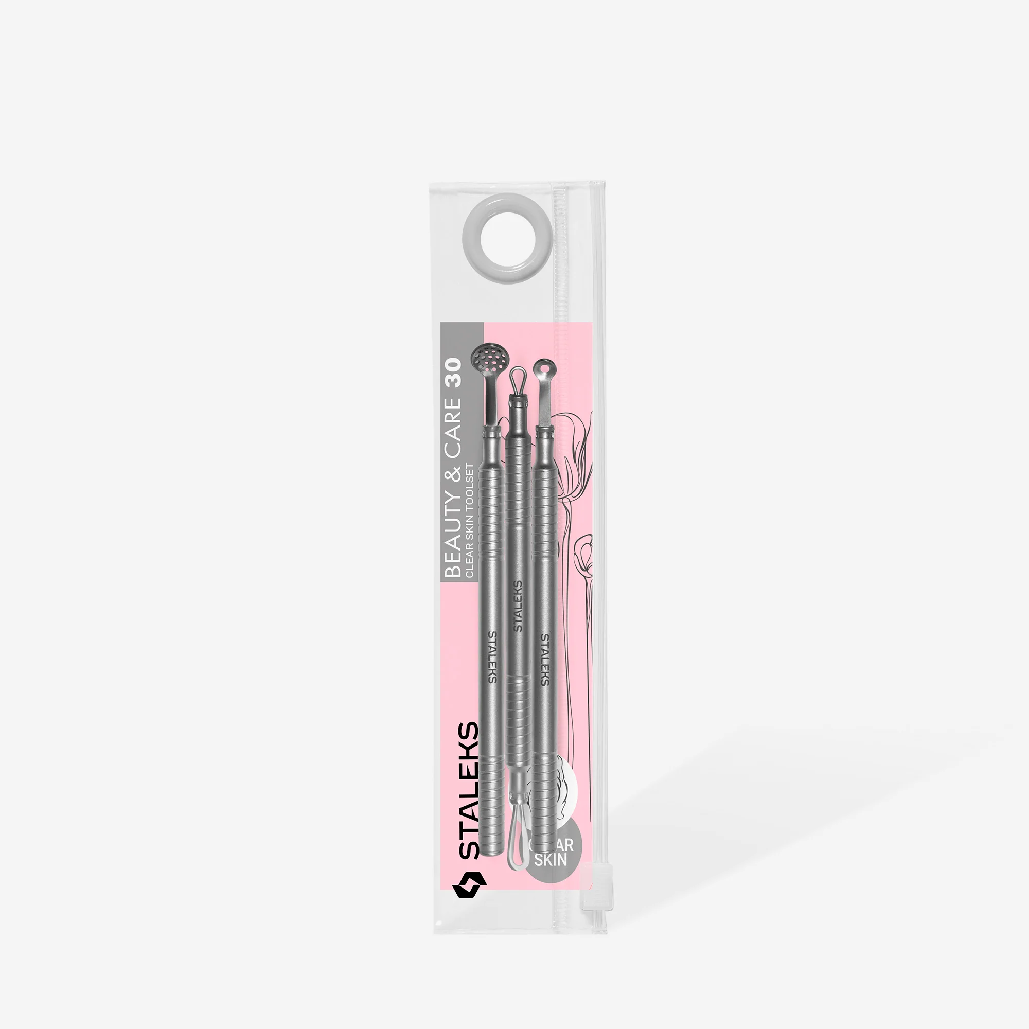 STALEKS BEAUTY & CARE 30 Cosmetology toolset "Clean Skin" (Uno spoon, round spoon with 19 holes and double-ended loop) - Image 4