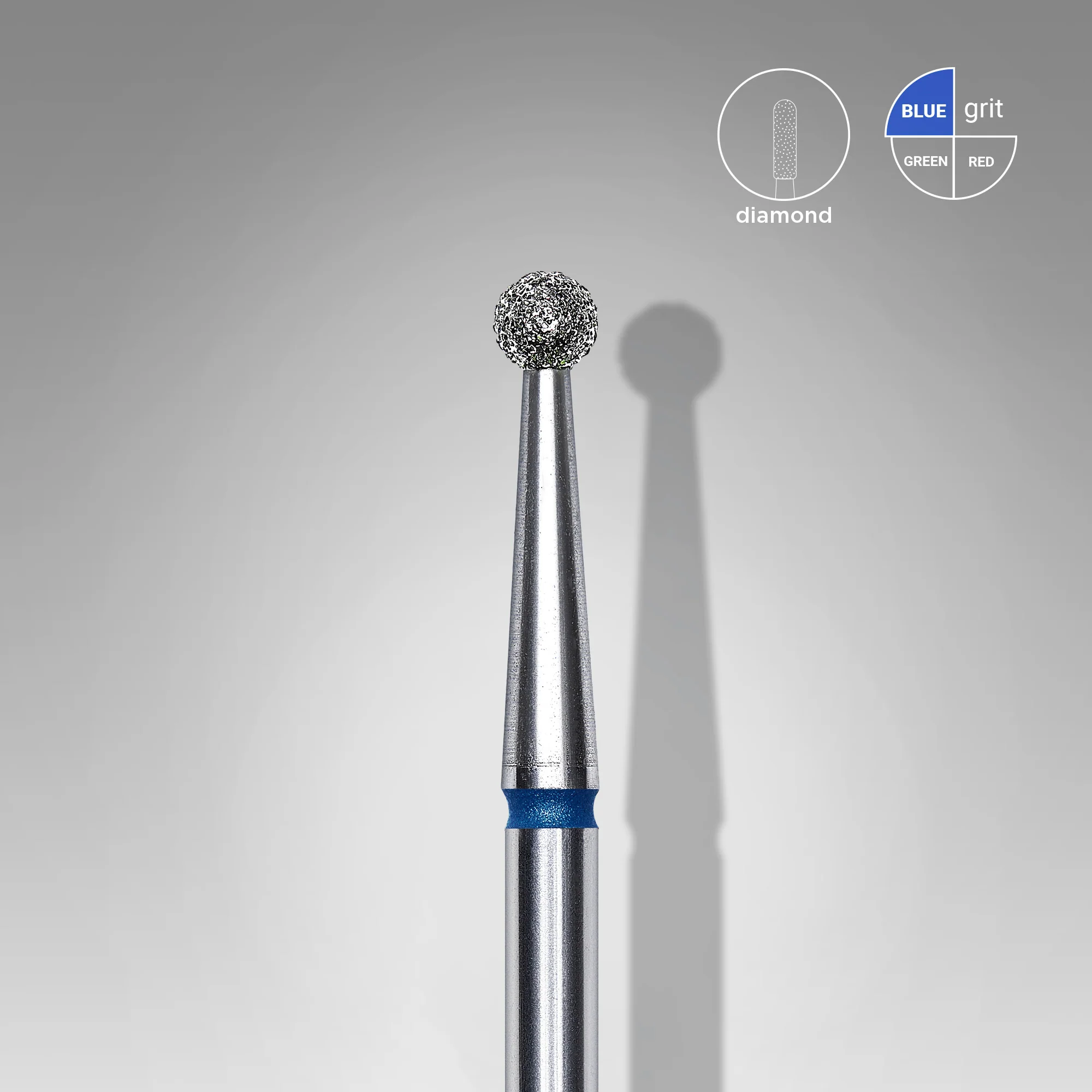 STALEKS EXPERT Diamond nail drill bit ball blue, head diameter 2,5 mm