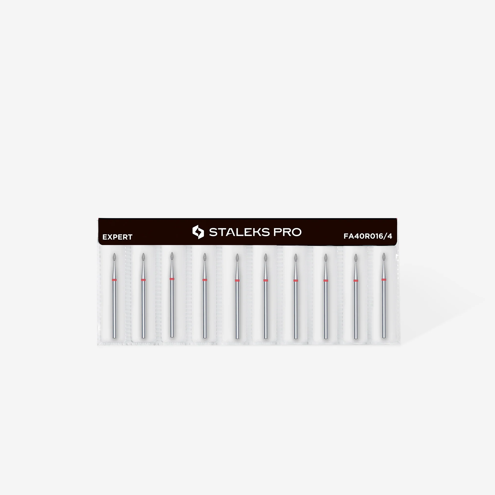 STALEKS EXPERT Diamond nail drill bit drop red, head diameter 1,6 mm, working part 4 mm - Image 3