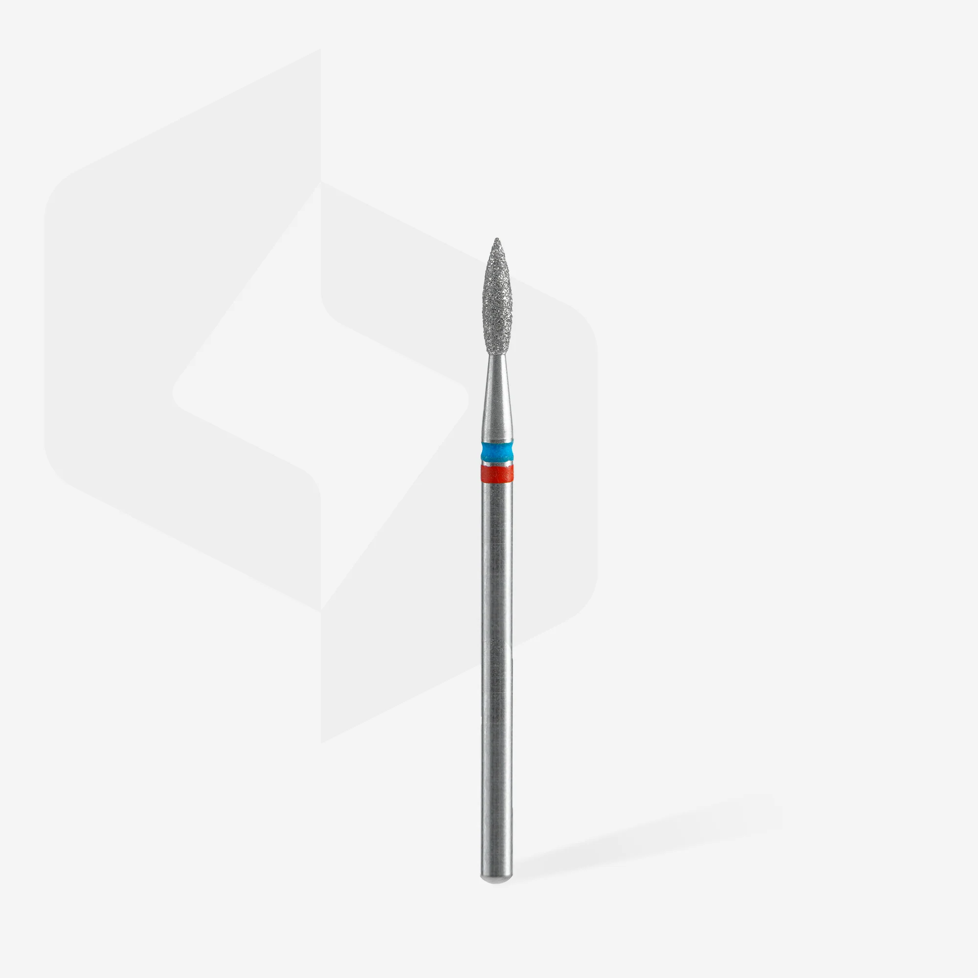 STALEKS EXPERT Diamond nail drill bit DUO pointed flame red-blue, head diameter 2,1 mm, working part 8 mm - Image 2