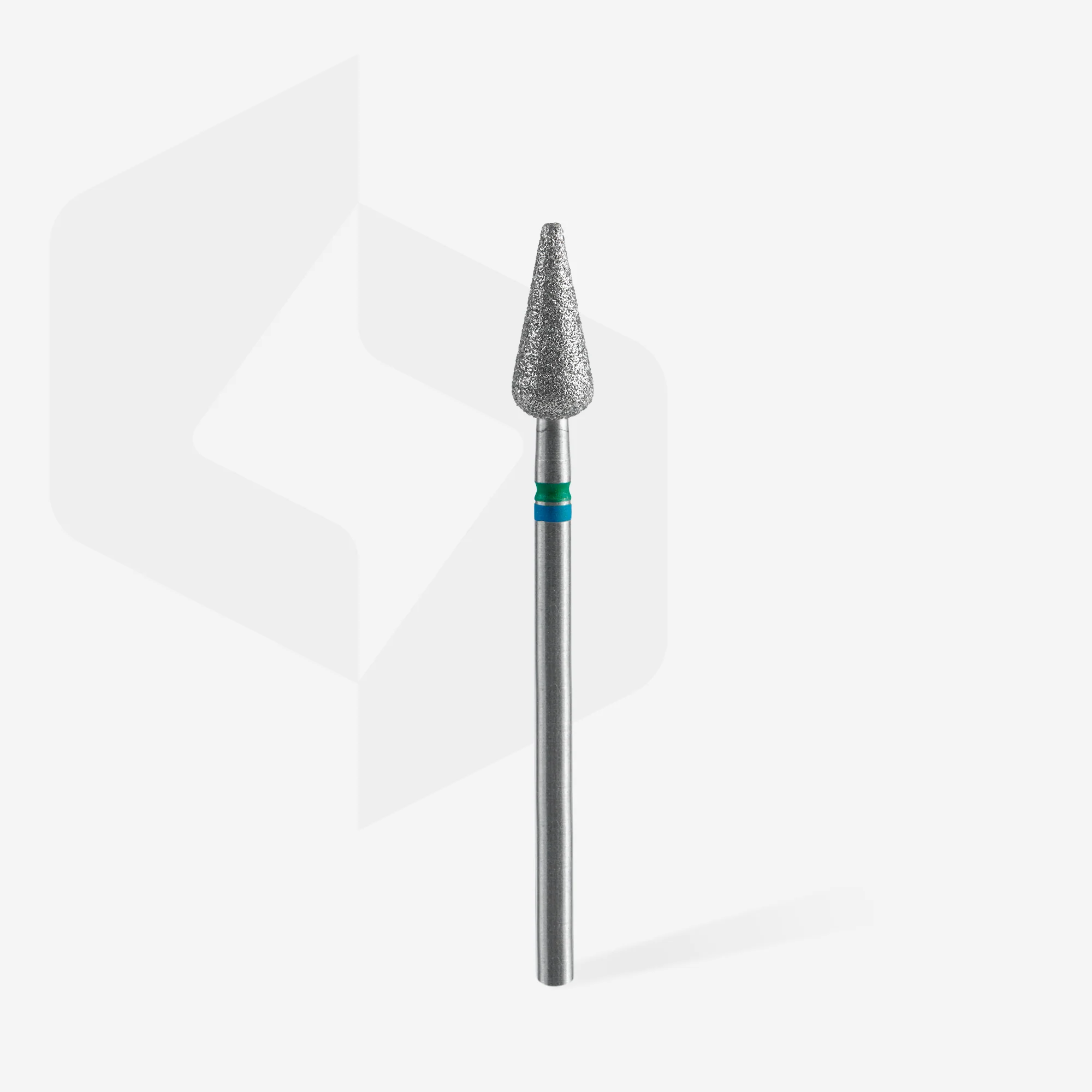 STALEKS EXPERT Diamond nail drill bit DUO pointed pear blue-green, head diameter 5 mm, working part 12 mm - Image 2