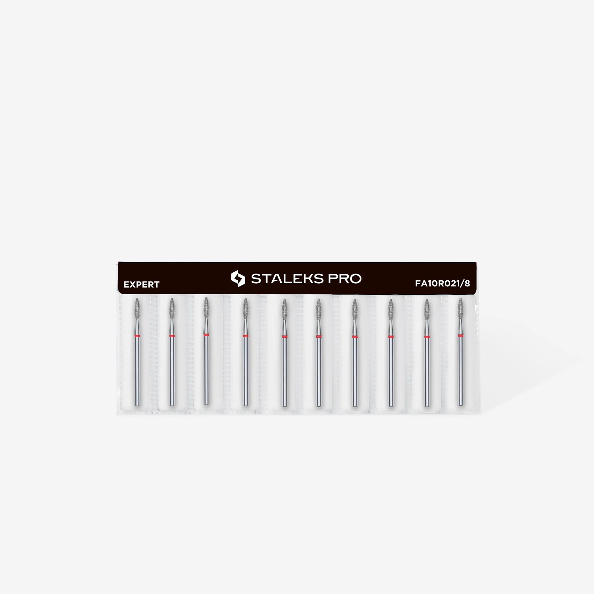 STALEKS EXPERT Diamond nail drill bit flame red, head diameter 2,1 mm, working part 8 mm - Image 3