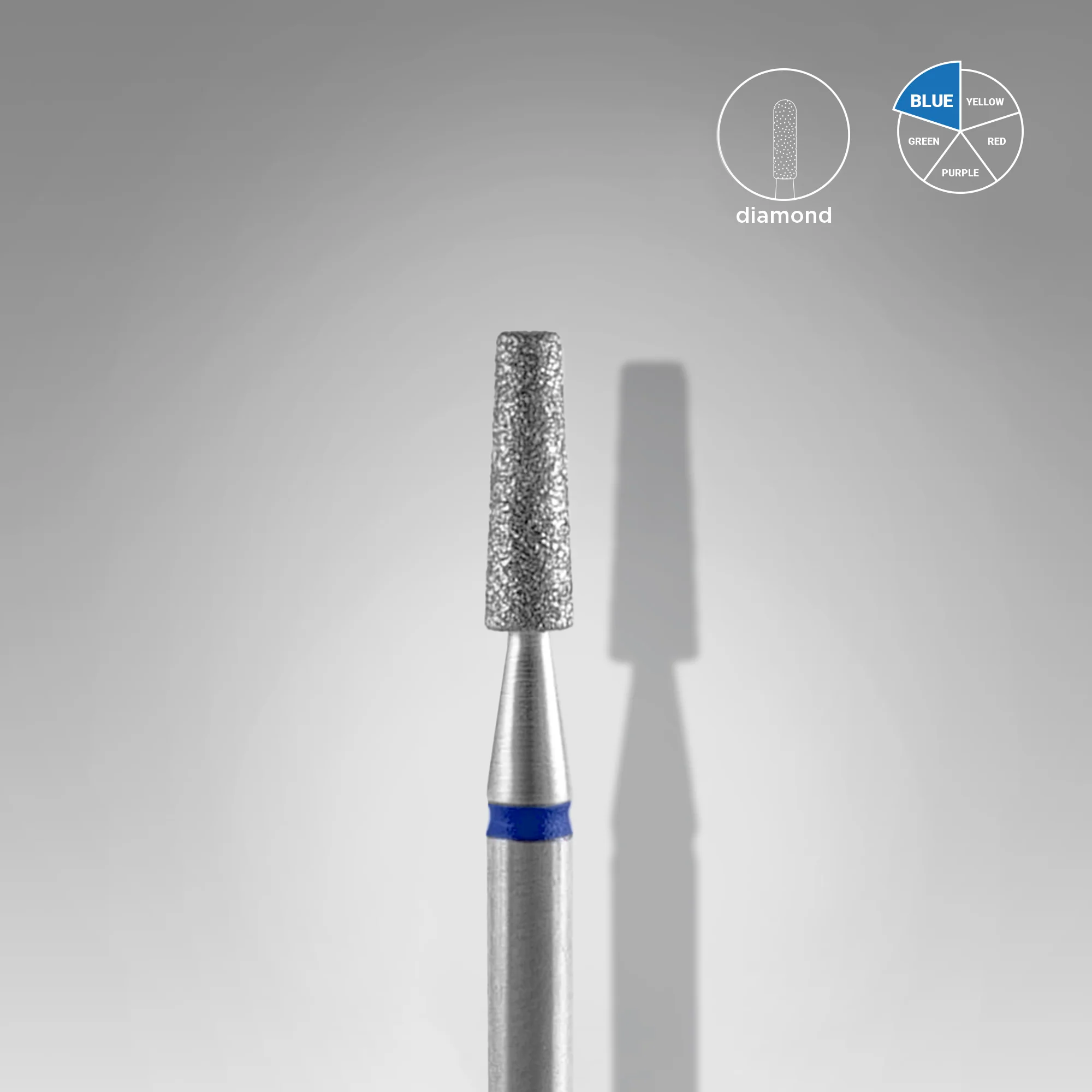 STALEKS EXPERT Diamond nail drill bit frustum blue, head diameter 2,5 mm, working part 8 mm