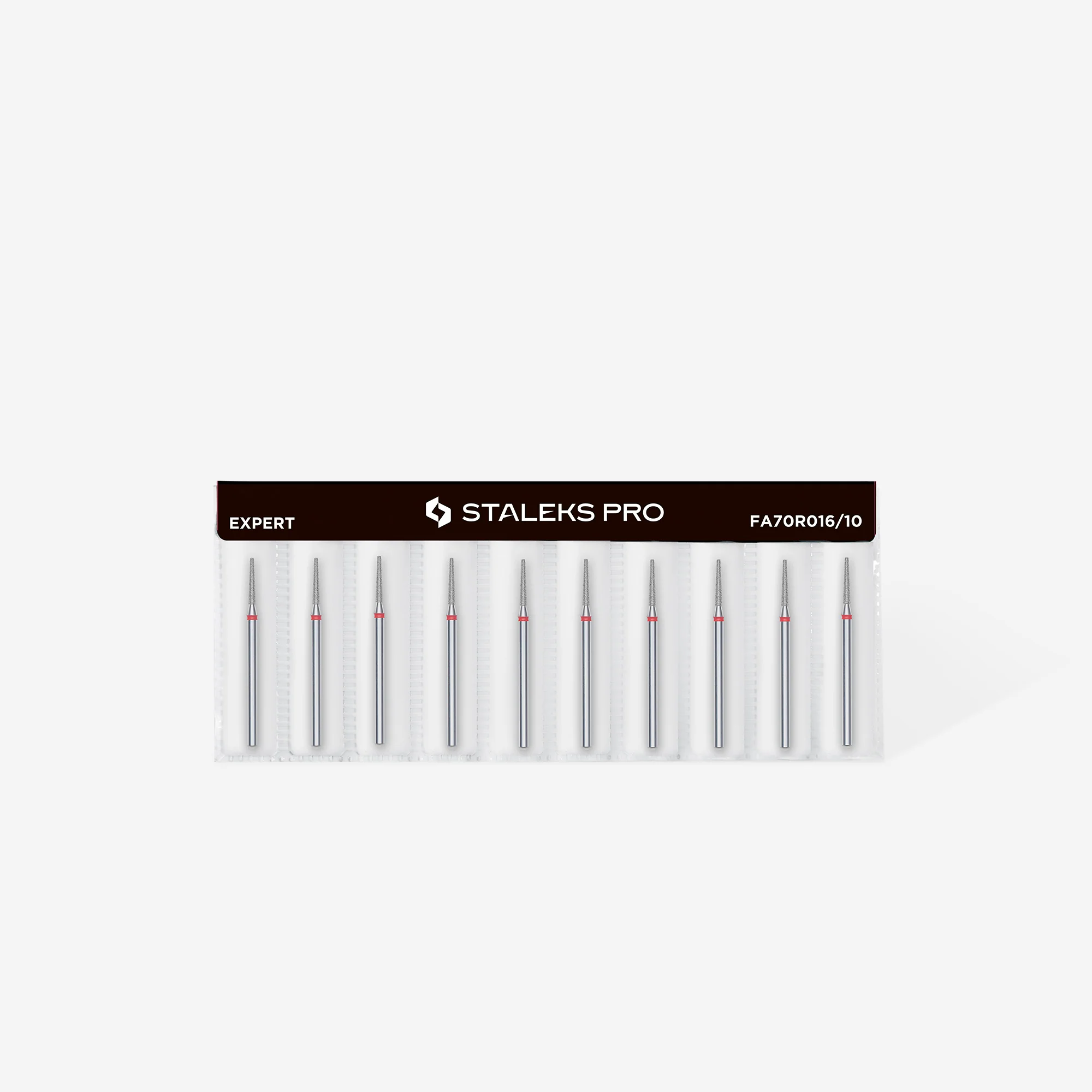 STALEKS EXPERT Diamond nail drill bit frustum red, head diameter 1,6 mm, working part 10 mm - Image 3