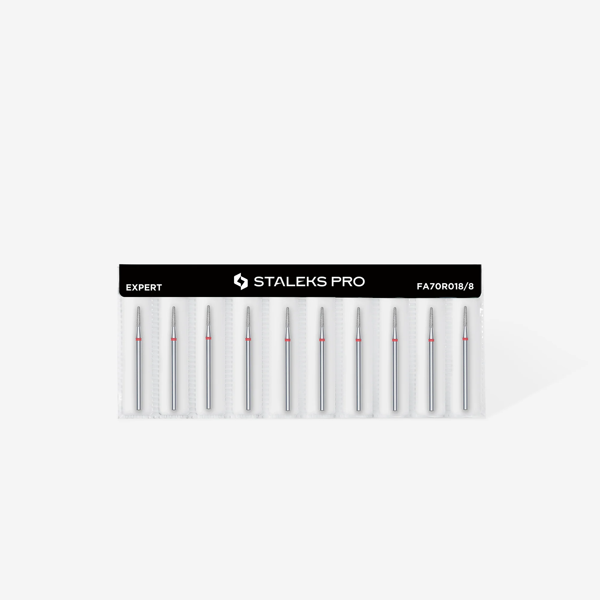 STALEKS EXPERT Diamond nail drill bit frustum red, head diameter 1,8 mm, working part 8 mm - Image 3