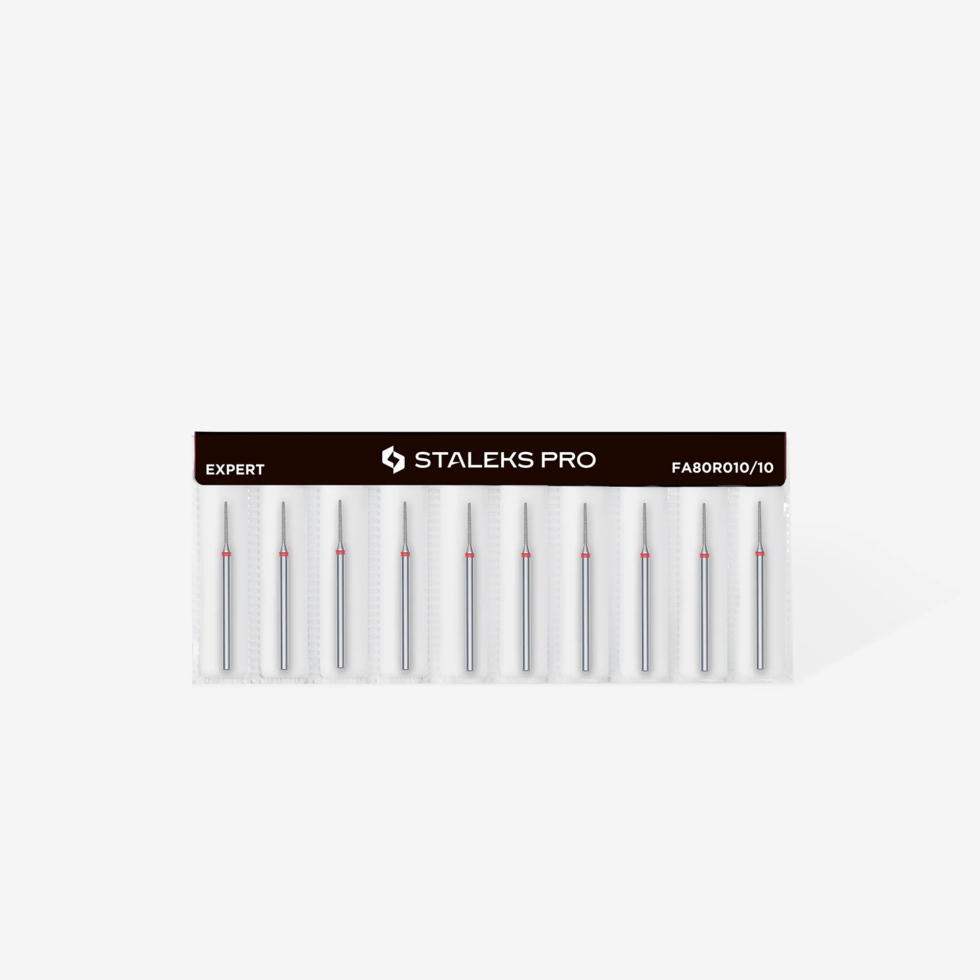 STALEKS EXPERT Diamond nail drill bit needle red, head diameter 1 mm, working part 10 mm - Image 3