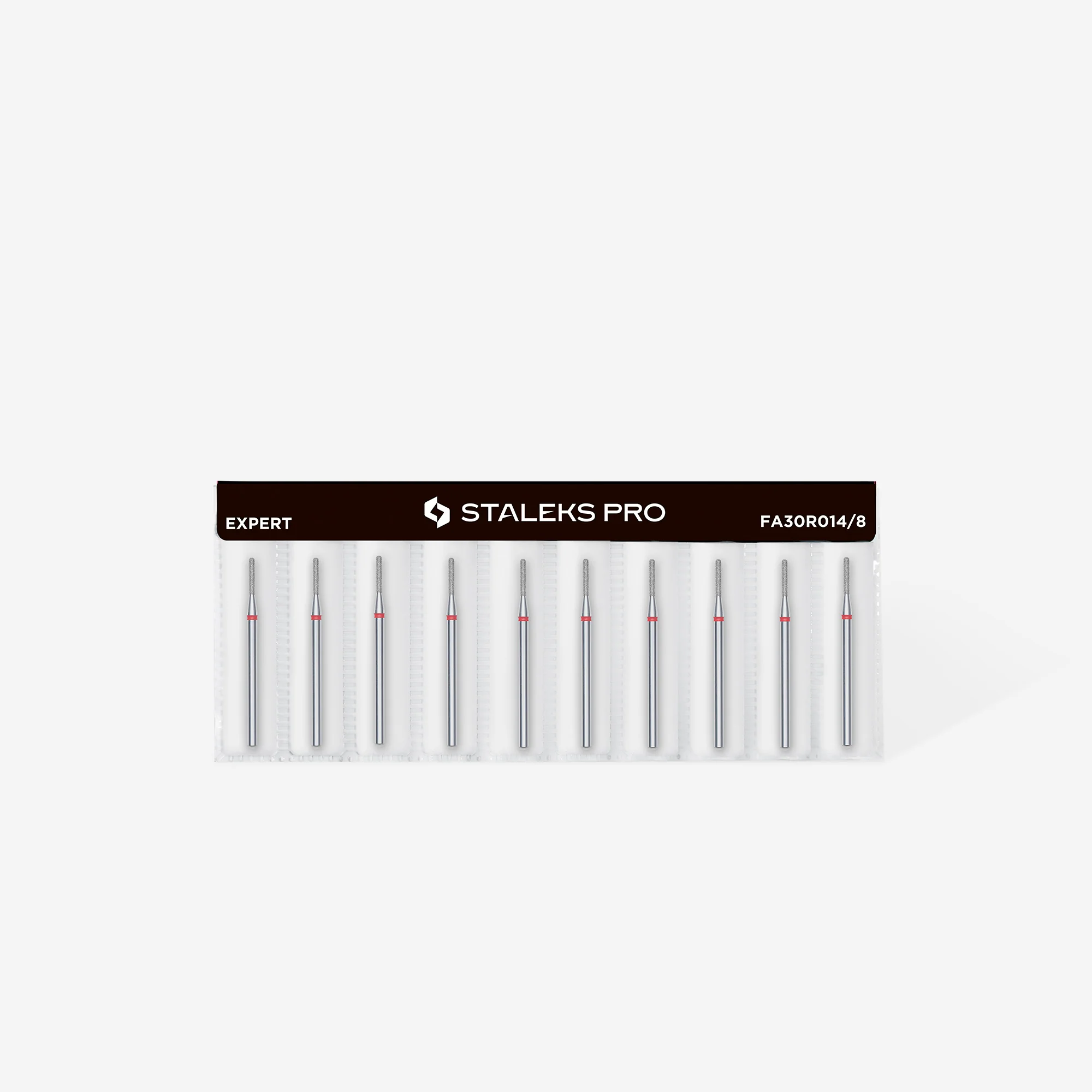 STALEKS EXPERT Diamond nail drill bit rounded cylinder red, head diameter 1,4 mm, working part 8 mm - Image 3