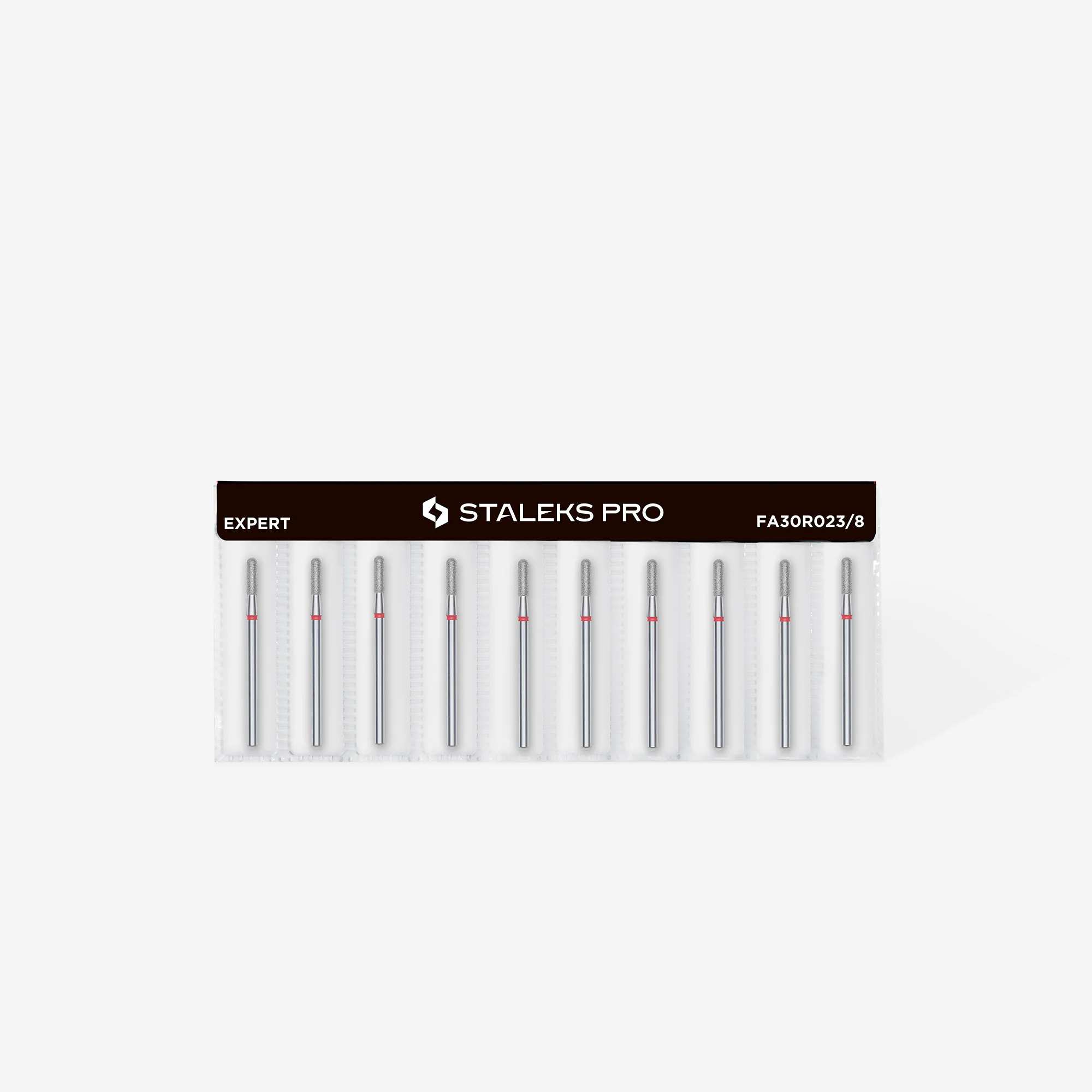 STALEKS EXPERT Diamond nail drill bit rounded cylinder red, head diameter 2,3 mm, working part 8 mm - Image 3