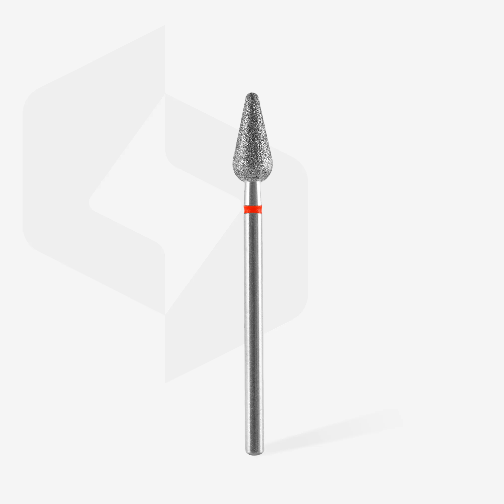 STALEKS EXPERT Diamond nail drill bit rounded pear red, head diameter 5 mm, working part 12 mm - Image 2