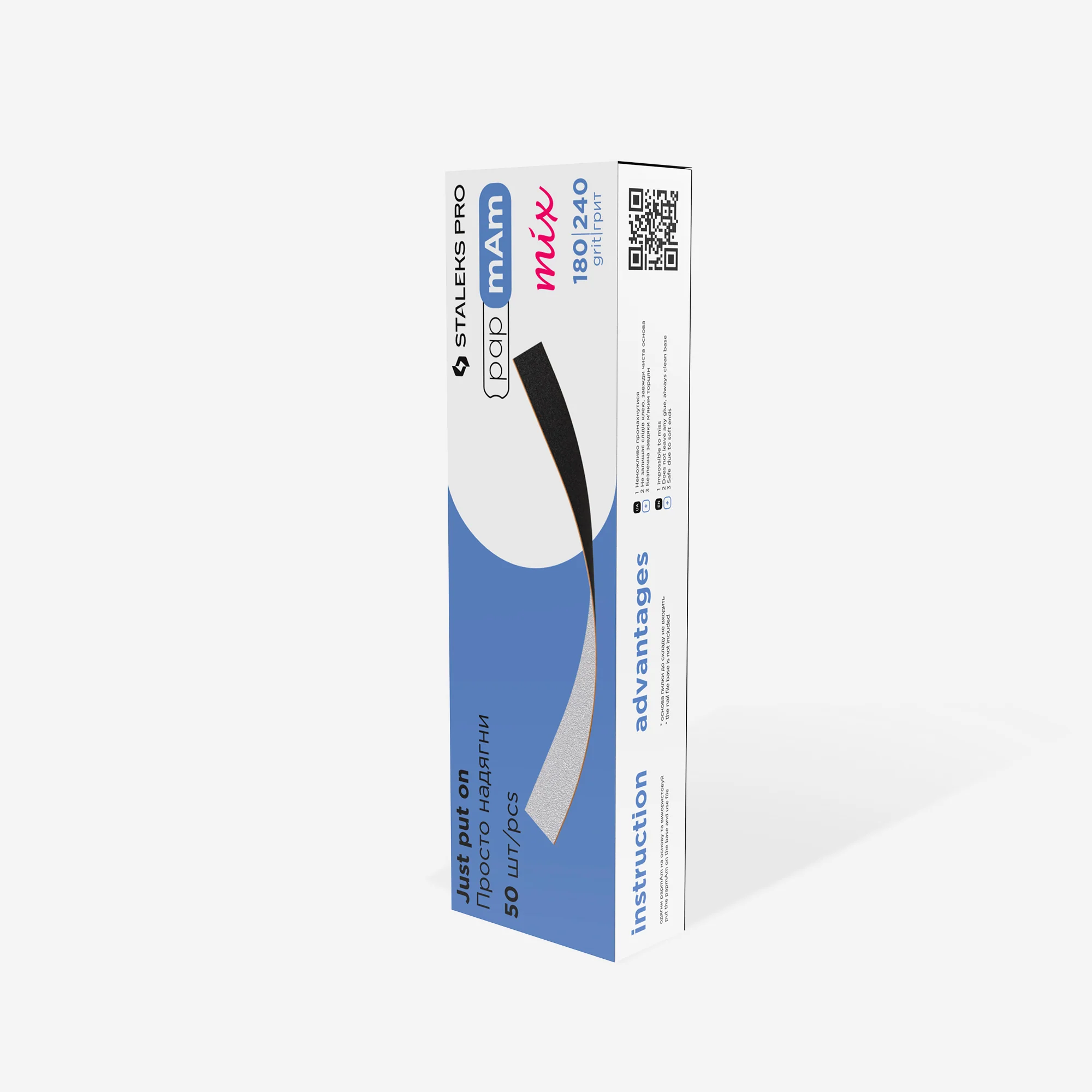 STALEKS EXPERT 22 papmAm mix Double-sided nail files for straight base, 180/240 grit (50 pcs) - Image 4