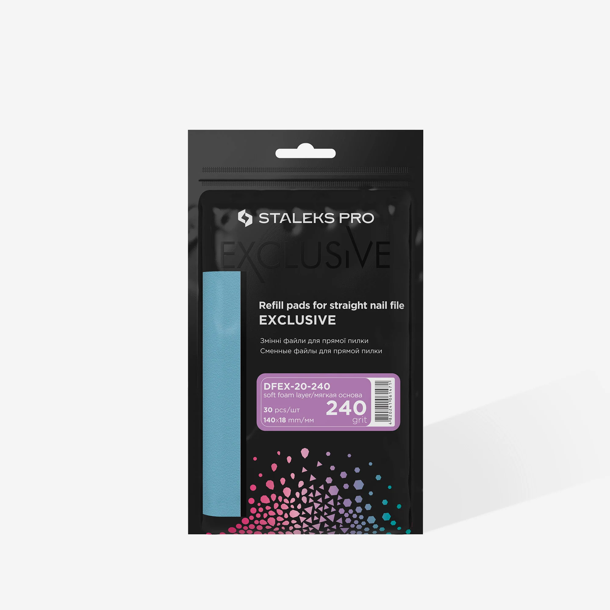 Disposable files for straight nail file (soft base) EXCLUSIVE 20 (30 pcs) - Image 3