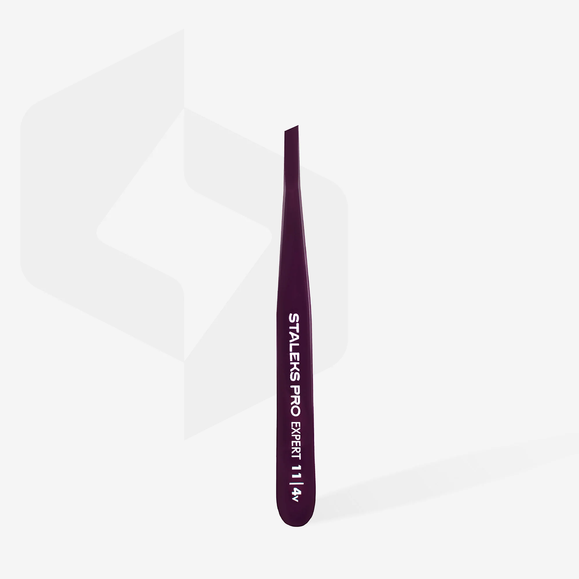 Eyebrow tweezers violet EXPERT 11 TYPE 4v (narrow beveled) - Image 3