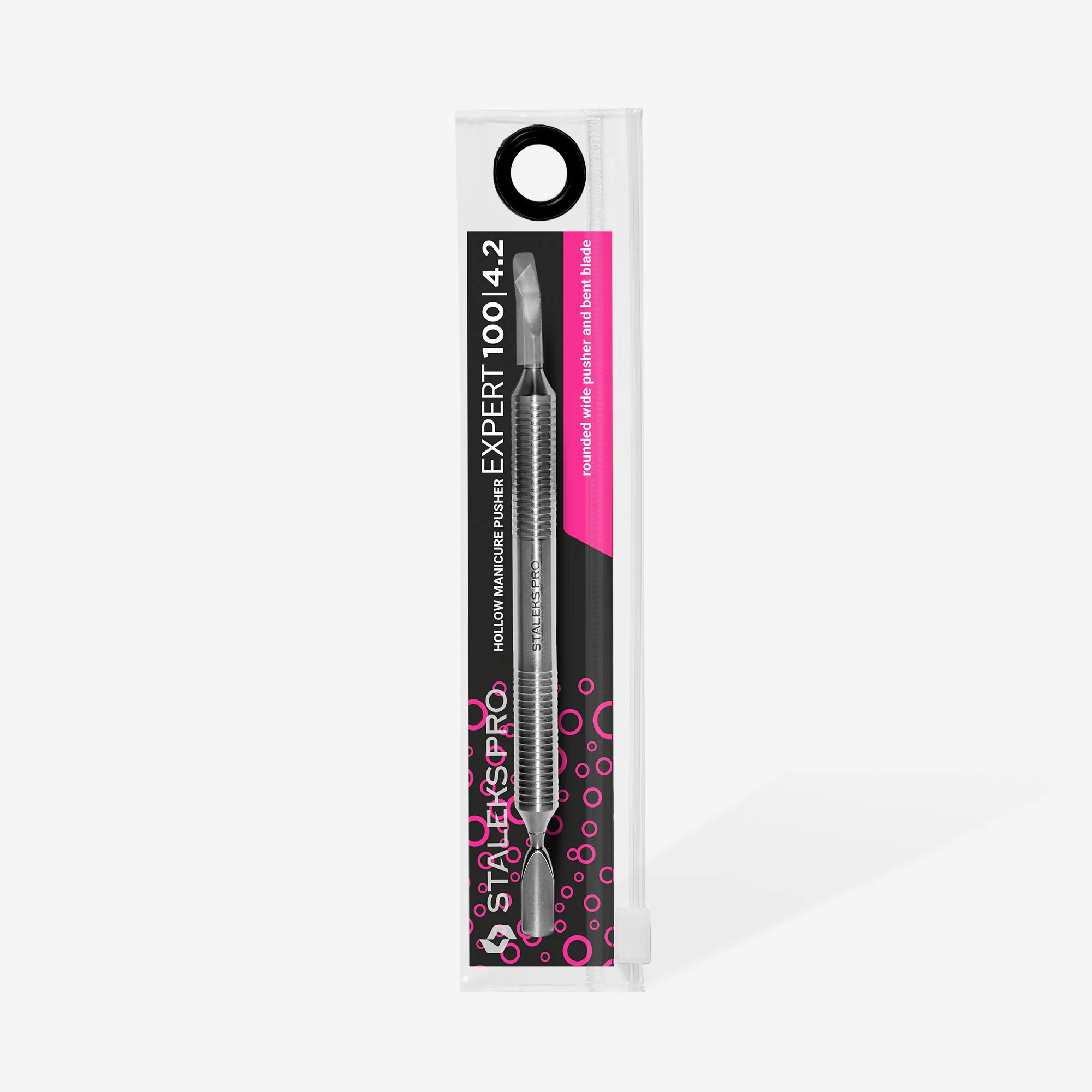 Hollow manicure pusher EXPERT 100 TYPE 4.2 (rounded narrow pusher and bent blade) - Image 4