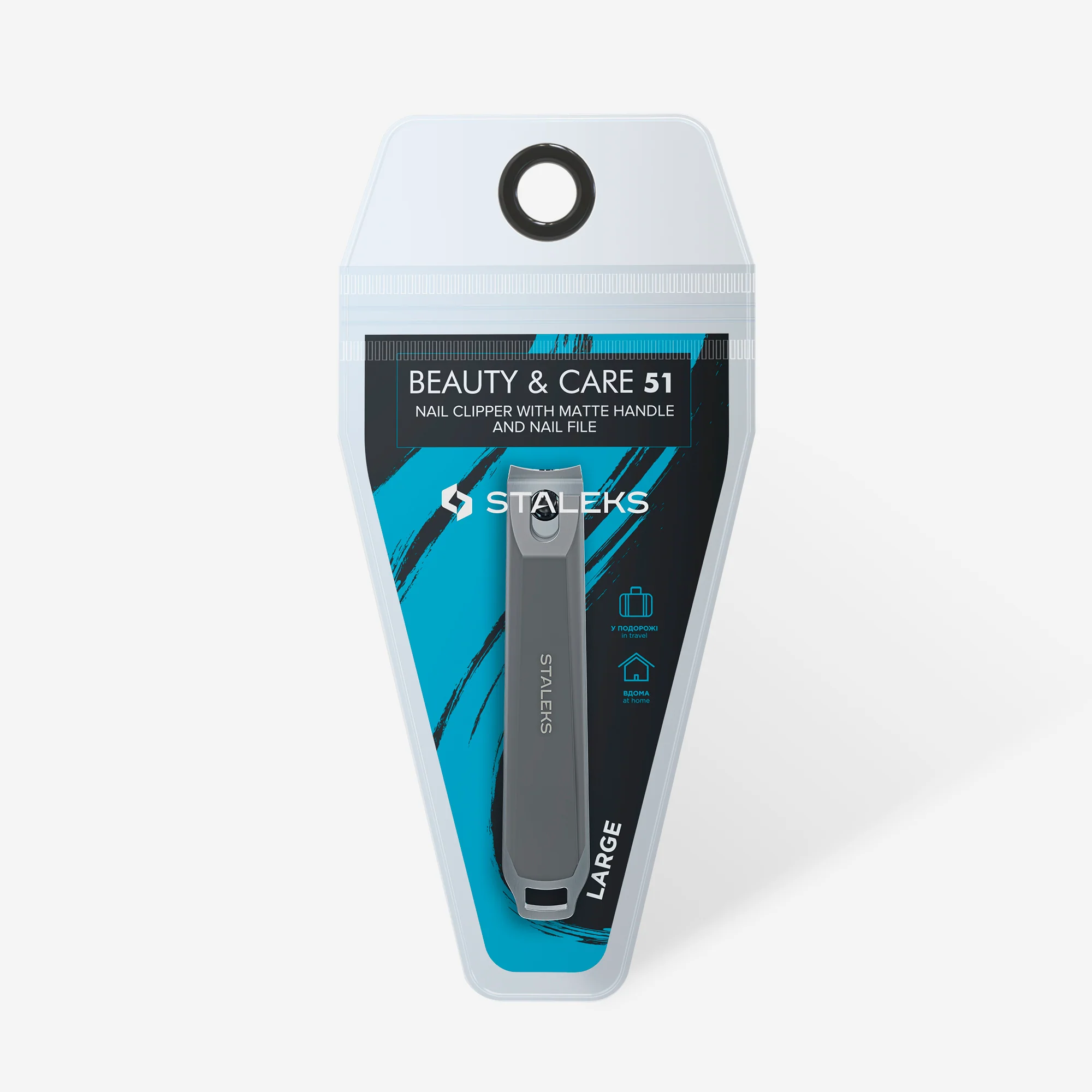 STALEKS BEAUTY & CARE 51 Nail clipper large with matte handle and nail file - Image 4