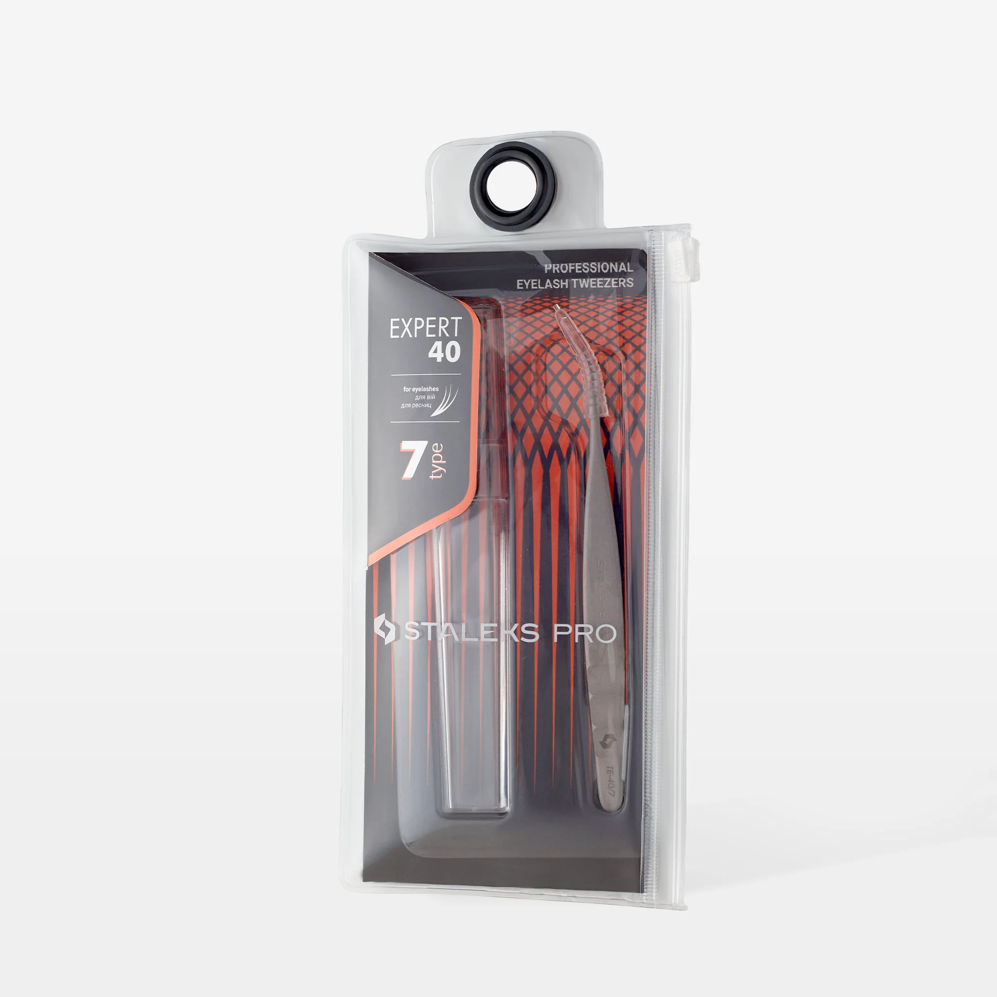 STALEKS EXPERT 40 TYPE 7 Professional lash tweezers with fiber tips, curved - Image 4
