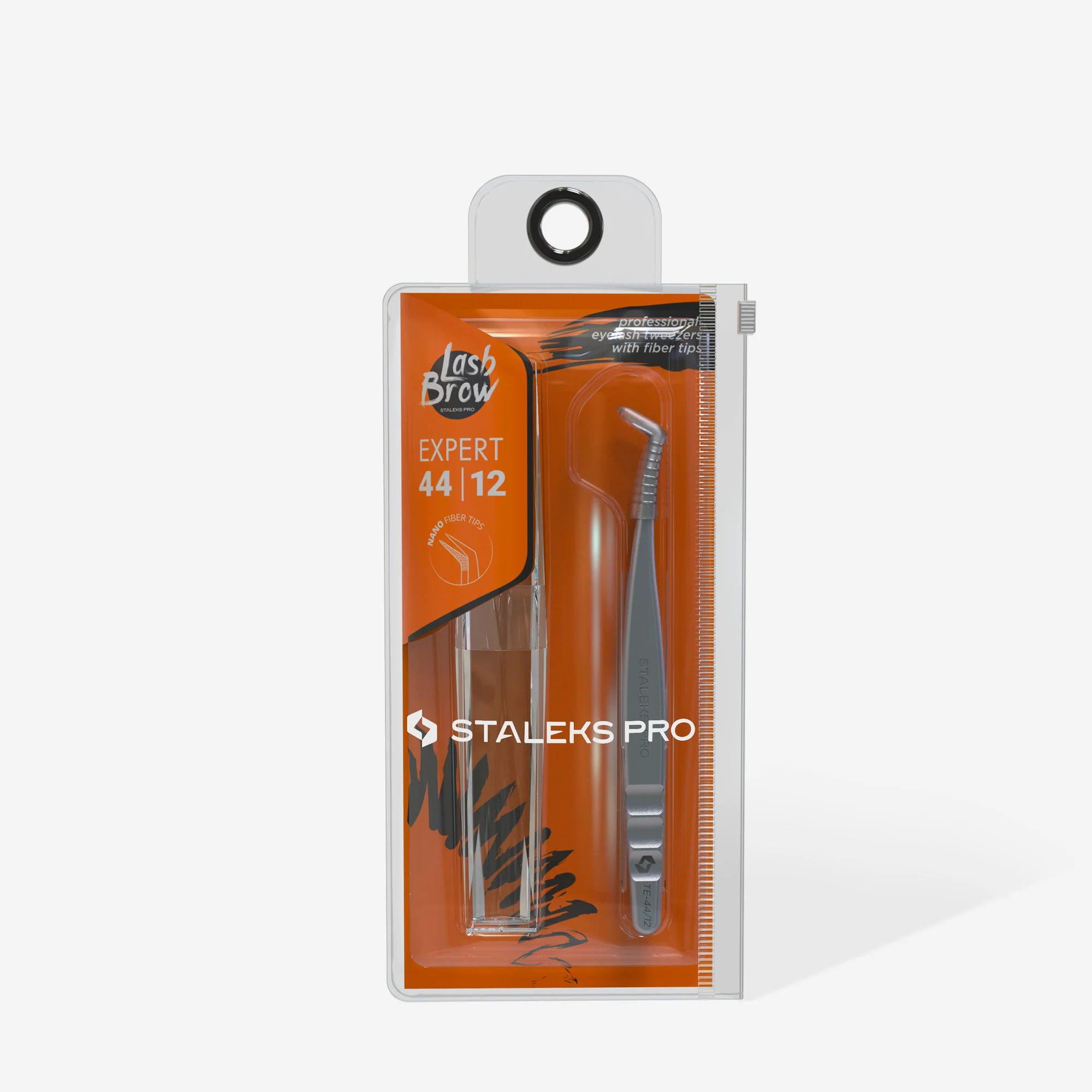 STALEKS EXPERT 44 TYPE 12 Professional lash tweezers with fiber tips, L-shaped, 65' - Image 4