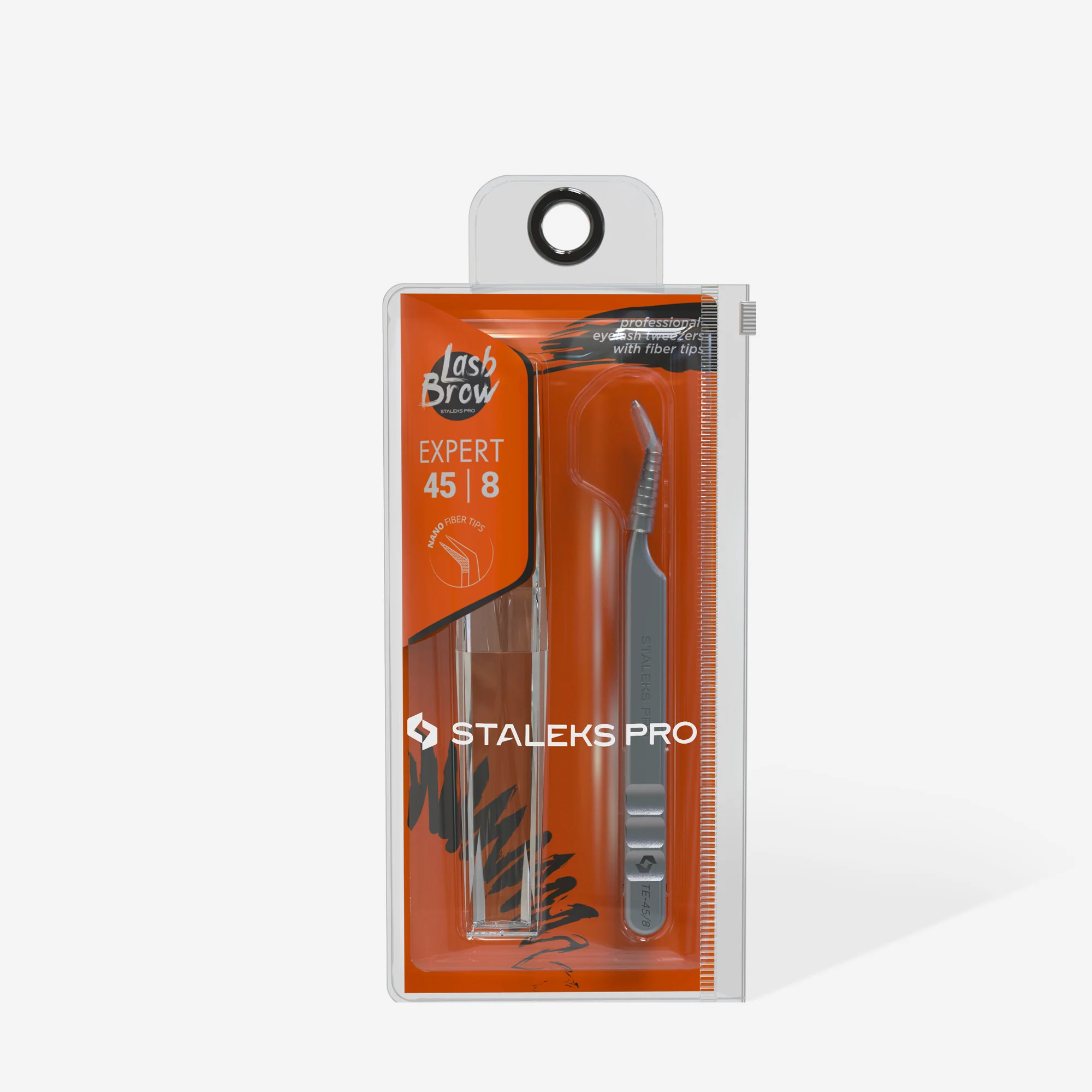 STALEKS EXPERT 45 TYPE 8 Professional lash tweezers with fiber tips, mini L - Image 4