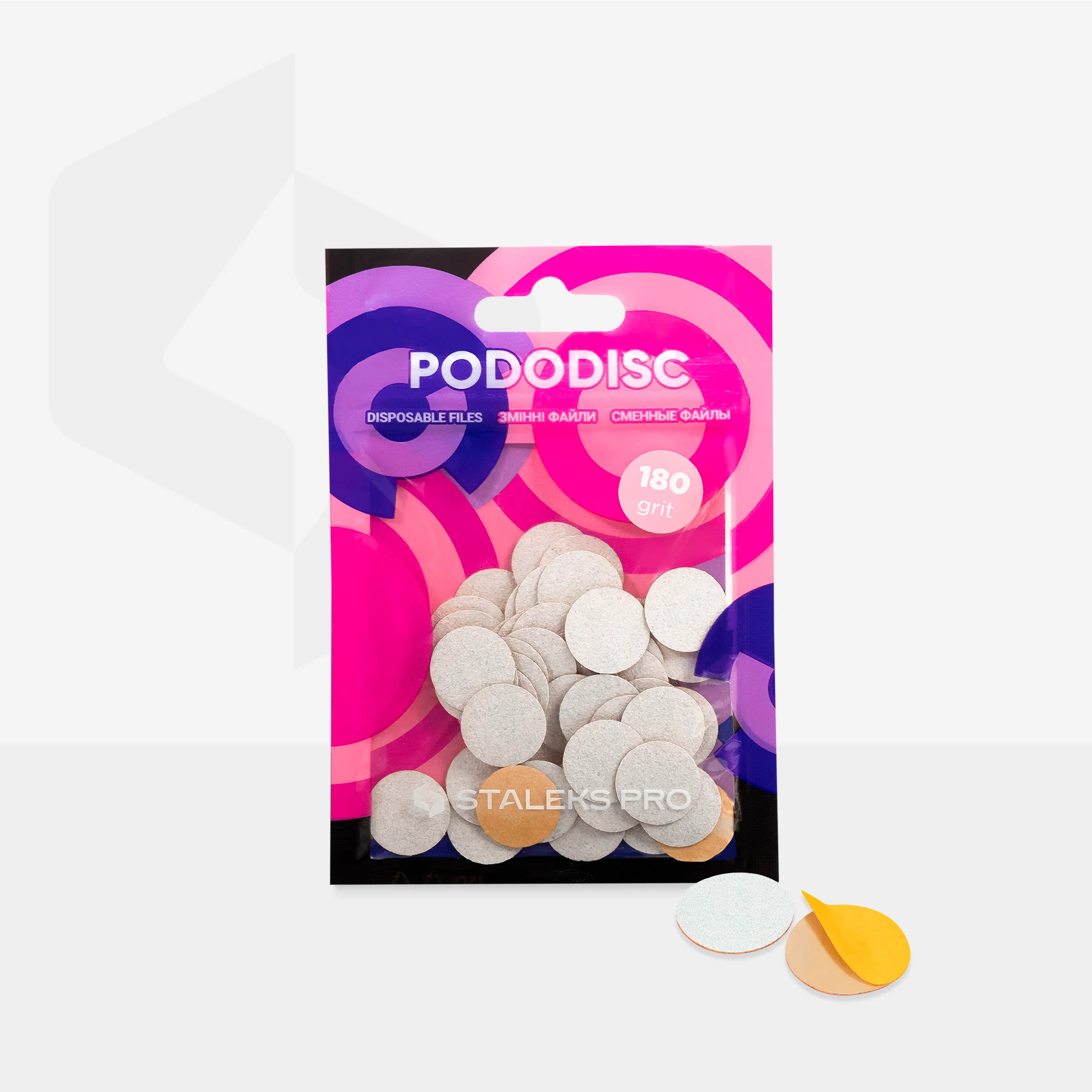 STALEKS EXPERT 15 PODODISC S Adhesive files for pedicure disc, 180 grit 15 mm (50 pcs) - Image 3